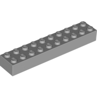Lego kostka (kostička) 2x10, světle modro šedá (4211390, 4617862)